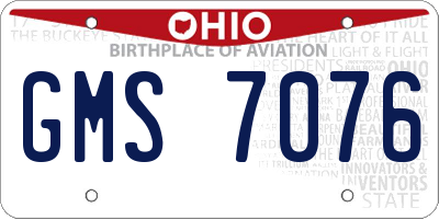 OH license plate GMS7076