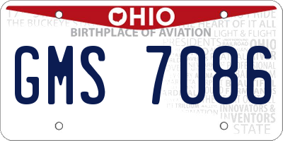 OH license plate GMS7086