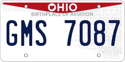 OH license plate GMS7087