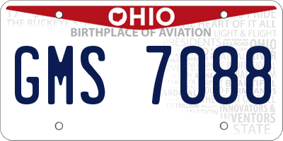 OH license plate GMS7088