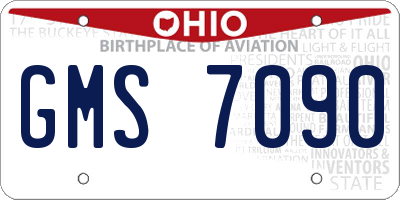 OH license plate GMS7090
