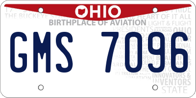 OH license plate GMS7096