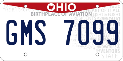 OH license plate GMS7099
