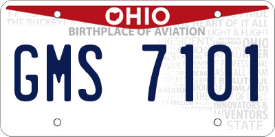 OH license plate GMS7101