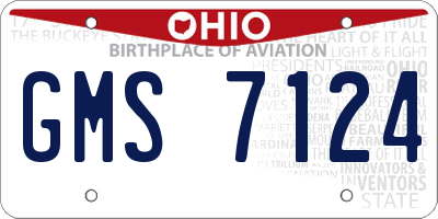 OH license plate GMS7124