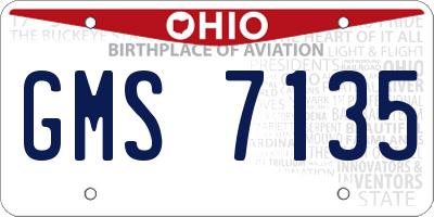 OH license plate GMS7135