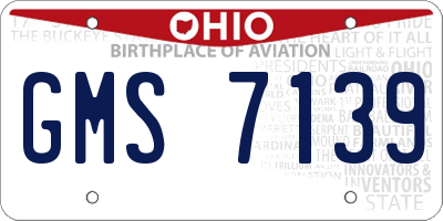 OH license plate GMS7139
