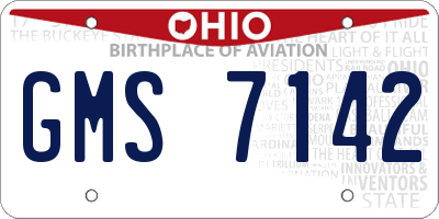 OH license plate GMS7142