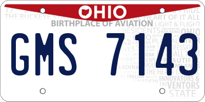 OH license plate GMS7143