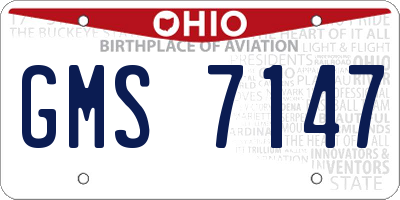 OH license plate GMS7147