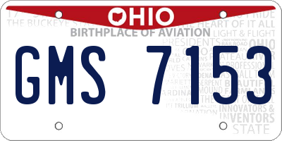 OH license plate GMS7153