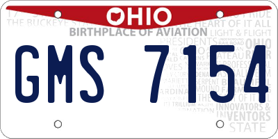 OH license plate GMS7154