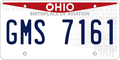 OH license plate GMS7161