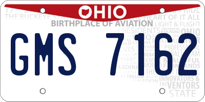 OH license plate GMS7162