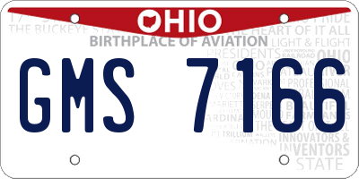 OH license plate GMS7166