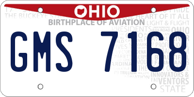 OH license plate GMS7168