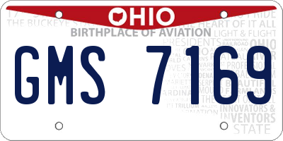 OH license plate GMS7169