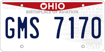 OH license plate GMS7170
