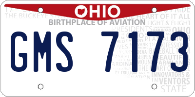 OH license plate GMS7173
