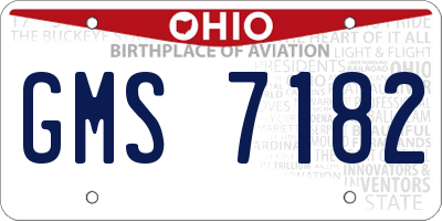 OH license plate GMS7182