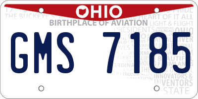 OH license plate GMS7185