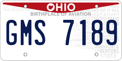 OH license plate GMS7189