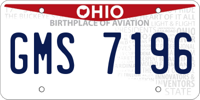 OH license plate GMS7196