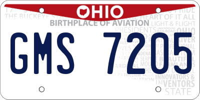 OH license plate GMS7205