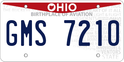 OH license plate GMS7210