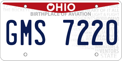 OH license plate GMS7220
