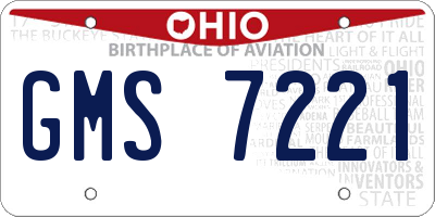 OH license plate GMS7221