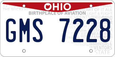 OH license plate GMS7228