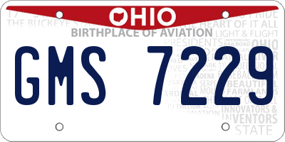 OH license plate GMS7229