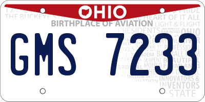 OH license plate GMS7233