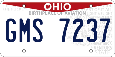 OH license plate GMS7237