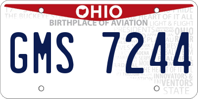 OH license plate GMS7244