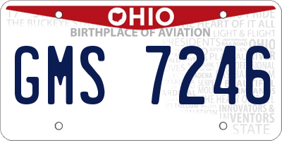 OH license plate GMS7246