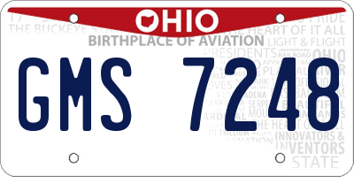 OH license plate GMS7248