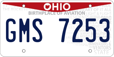 OH license plate GMS7253