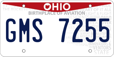 OH license plate GMS7255