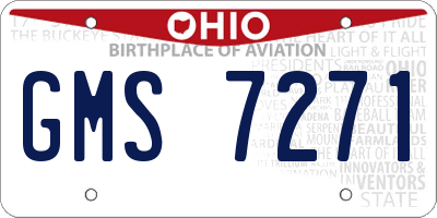 OH license plate GMS7271