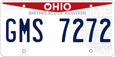 OH license plate GMS7272