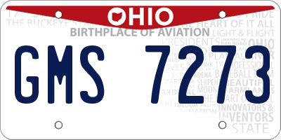 OH license plate GMS7273