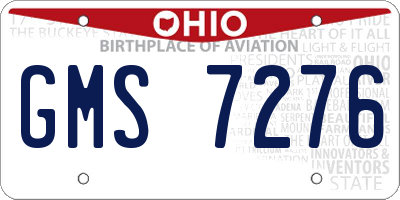 OH license plate GMS7276