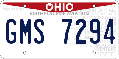 OH license plate GMS7294