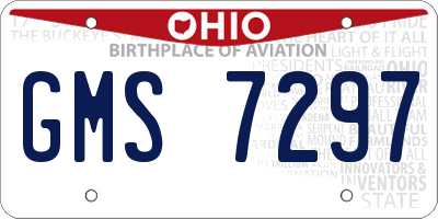 OH license plate GMS7297