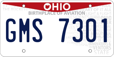 OH license plate GMS7301