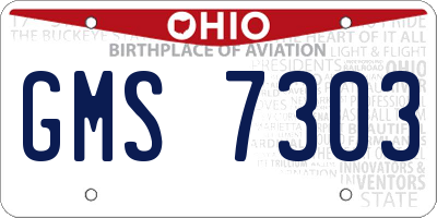 OH license plate GMS7303