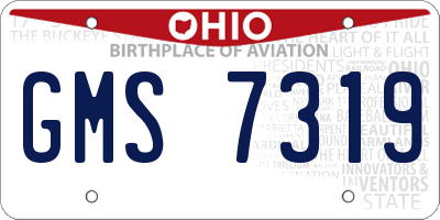 OH license plate GMS7319