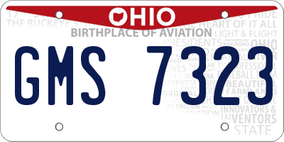 OH license plate GMS7323